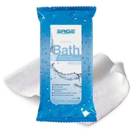 Essential Bath Medium Weight Sage Products Essential Bath Rinse-Free Wipes, Medium Weight, Soft Pack, 8PK 7800